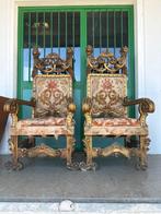 Fauteuil (2) - Fluweel, Verguld hout