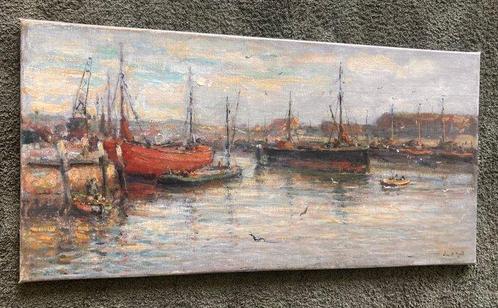 Evert Moll (1878-1955) - Binnenhaven van Scheveningen, Antiek en Kunst, Kunst | Schilderijen | Klassiek