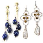 Girandole earrings lots-Lapis lazuli- Mother of pearls -, Bijoux, Sacs & Beauté