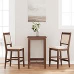 vidaXL Barkrukken met kussens 2 stuks Bruin massief hout, Huis en Inrichting, Barkrukken, Verzenden, Nieuw