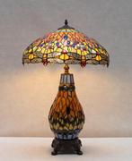 Lamp - Tiffany style - dragonfly - Messing, Glas