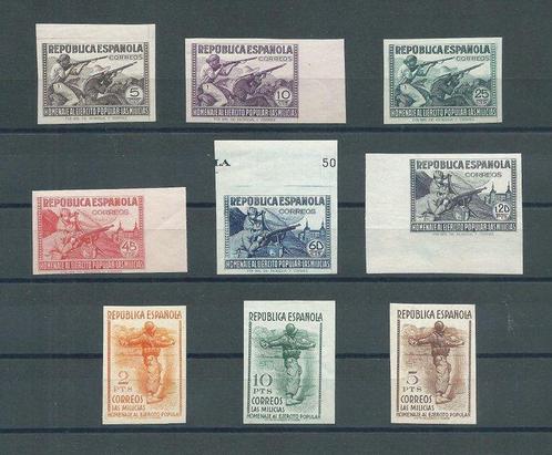 Espagne 1938 - Des milices édentées - Edifil Nº 792s/800s, Postzegels en Munten, Postzegels | Europa | Spanje