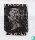 Groot-Brittannië - Koningin Victoria - Penny Black - 1840, Postzegels en Munten, Verzenden, Gestempeld