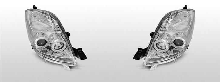Koplampen Angel Eyes | Toyota Yaris 2006-2009 | chroom, Auto-onderdelen, Verlichting, Nieuw, Toyota, Verzenden