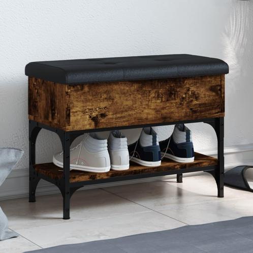 vidaXL Schoenenbank 62x32x45 cm bewerkt hout gerookt, Huis en Inrichting, Overige Huis en Inrichting, Nieuw, Verzenden