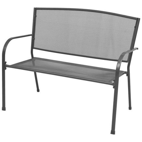 vidaXL Tuinbank 108 cm staal en mesh antraciet, Tuin en Terras, Tuinsets en Loungesets, Nieuw, Verzenden