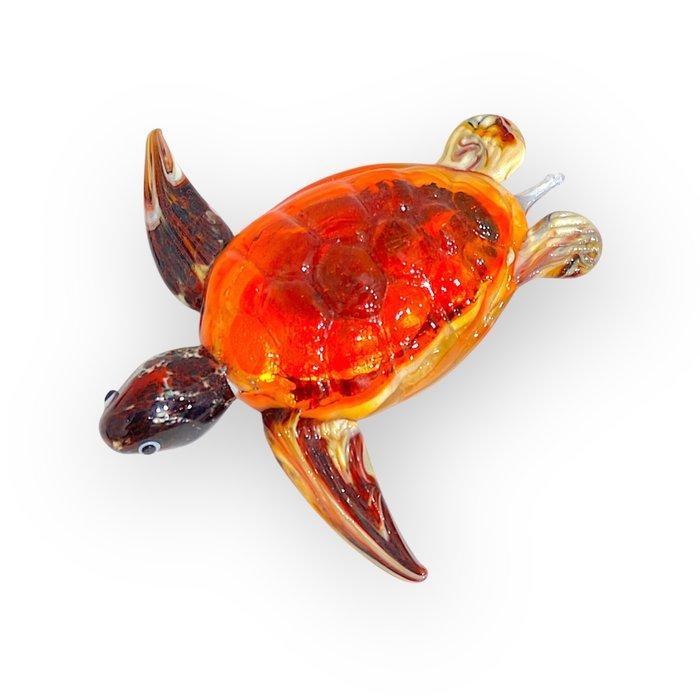 Costantini Murano - Figuur - Tartaruga arancione con foglia, Antiek en Kunst, Antiek | Glaswerk en Kristal