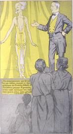 Spotprent over mode in tijden van recessie (lijst optie), Antiek en Kunst, Verzenden