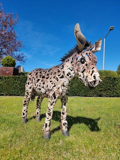 Beeldje - Levensechte ezel - IJzer, Metaal, Antiek en Kunst, Kunst | Designobjecten