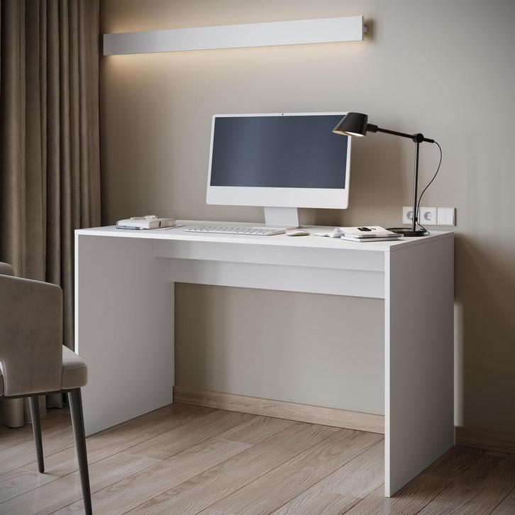 Meubella bureau Nyon wit 120 cm - Met klep, Huis en Inrichting, Bureaus, Nieuw, Verzenden