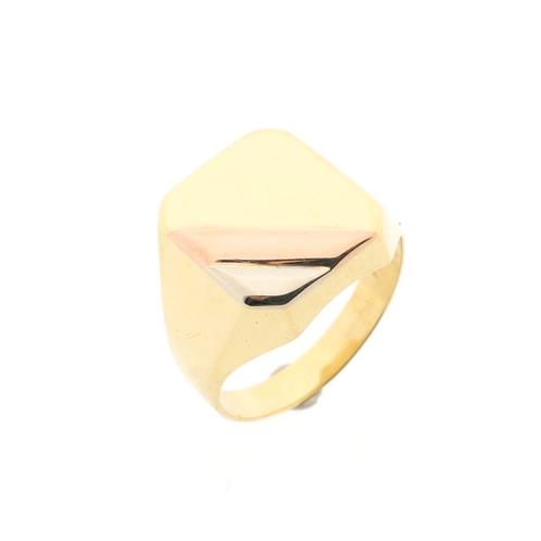 Tricolor gouden zegelring; heren | Anjer (witgoud) (witgoud), Handtassen en Accessoires, Ringen, Heer, Overige kleuren, 19 tot 20
