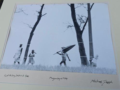Michael Joseph - Girl Hiding behind tree Mozambique,, Antiek en Kunst, Kunst | Schilderijen | Modern