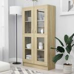 vidaXL Vitrinekast 82,5x30,5x150 cm bewerkt hout sonoma, Verzenden, Nieuw