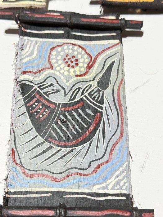 Drie schilderijen verzameld in de Barhurst-woestijn. -, Antiek en Kunst, Kunst | Niet-Westerse kunst