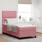 vidaXL Box Spring Bed met Matras & LED Roze 90x190 cm, Verzenden, Nieuw