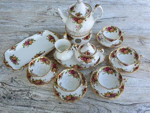 Royal Albert - Theeservies (9) - Old country rose -, Antiek en Kunst, Antiek | Meubels | Tafels