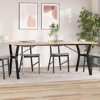 vidaXL Eettafel Y-frame 200x100x75,5 cm grenenhout en staal, Huis en Inrichting, Tafels | Eettafels, Verzenden, Nieuw