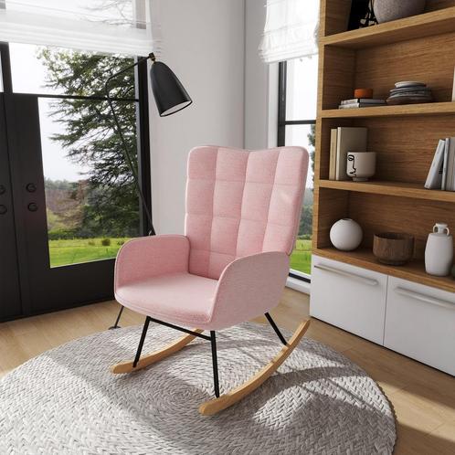 Schommelstoel -  - Roze lamsvacht - 120 kg - Roze, Huis en Inrichting, Stoelen, Nieuw, Stof, Ophalen of Verzenden
