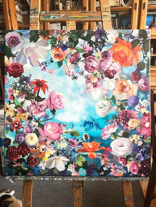 Bondero - Amazing morning in the Flower Garden, Antiek en Kunst, Kunst | Schilderijen | Modern