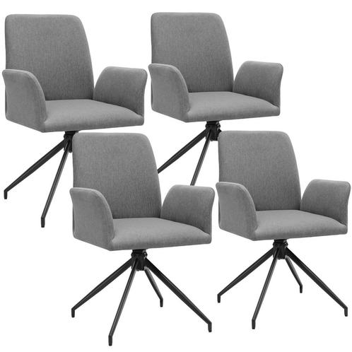 tectake Draaibare fauteuil Daya, gestoffeerd - antraciet, Se, Huis en Inrichting, Stoelen, Verzenden