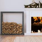 vidaXL Haardhoutrek 100x25x100 cm massief grenenhout grijs, Verzenden