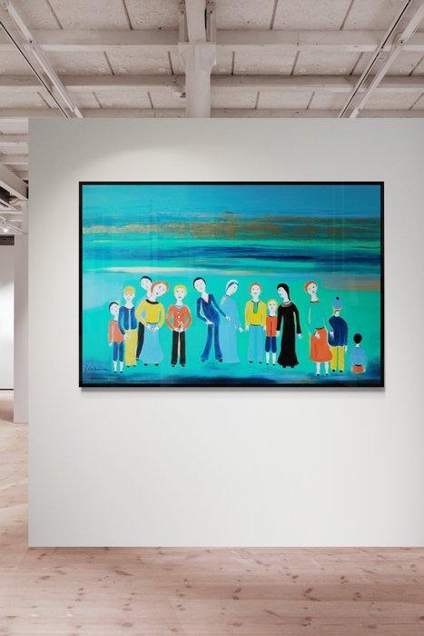 Myriam Carbonnier - Tableau Intéractions humaines, Antiek en Kunst, Kunst | Schilderijen | Modern