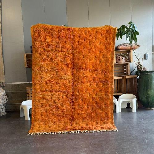 Oranje Marokkaans Berber Wollen Tapijt - Vloerkleed - 200 cm, Huis en Inrichting, Stoffering | Tapijten en Vloerkleden