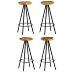 vidaXL Chaises de bar lot de 4 bois de manguier solide, Maison & Meubles, Verzenden, Neuf