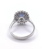 Cocktailring - 18 karaat Witgoud - 1.50ct. tw. Saffier -, Handtassen en Accessoires, Antieke sieraden