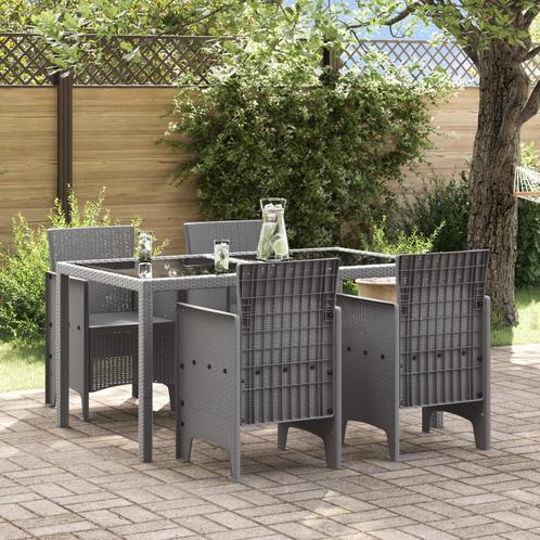 vidaXL Tuinstoelen 4 stuks Lichtgrijs Poly Rattan, Tuin en Terras, Tuinstoelen, Nieuw, Verzenden