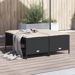 vidaXL Tuinkrukken met kussens 4 st poly rattan zwart, Verzenden, Nieuw