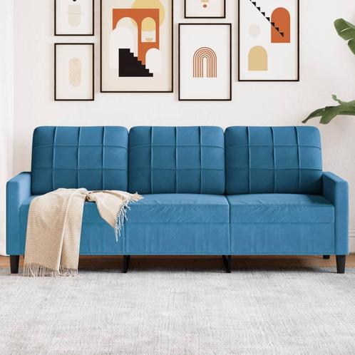vidaXL Driezitsbank 180 cm fluweel blauw, Huis en Inrichting, Zetels | Zetels, Nieuw, Verzenden