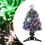 vidaXL Kerstboom met LED 64 cm glasvezel groen en wit, Verzenden, Nieuw