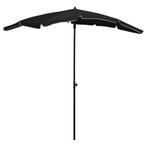 vidaXL Parasol met paal 200x130 cm zwart, Tuin en Terras, Parasols, Verzenden, Nieuw