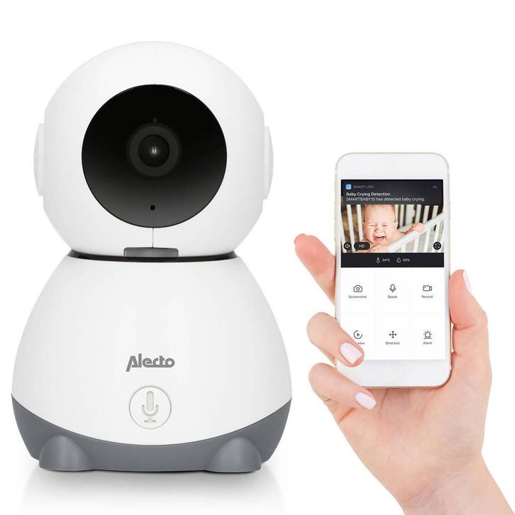 Alecto Wifi babyfoon met camera, SMARTBABY10 Wifi wit/grijs, Kinderen en Baby's, Babyfoons, Nieuw, Verzenden