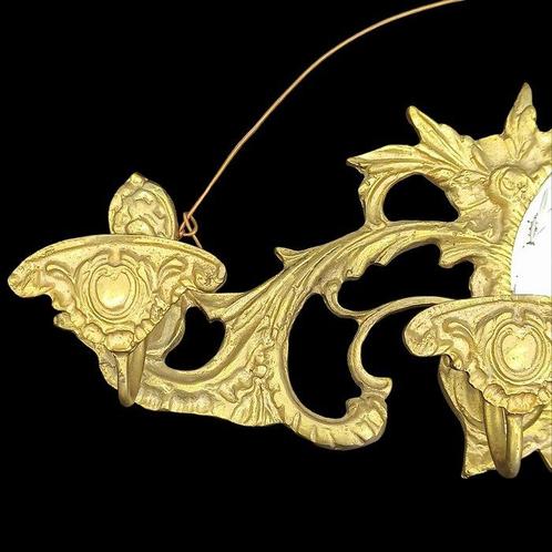Miroir - Métal, Feuille dor - portemanteau de style baroque, Antiek en Kunst, Antiek | Overige Antiek