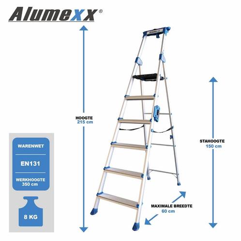 Alumexx UP huishoudtrap, Doe-het-zelf en Bouw, Ladders en Trappen, Verzenden