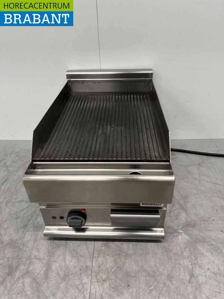 RVS Modular Bakplaat Grillplaat Geribbeld plancha 40 cm 400V, Zakelijke goederen, Horeca | Keukenapparatuur, Ophalen of Verzenden