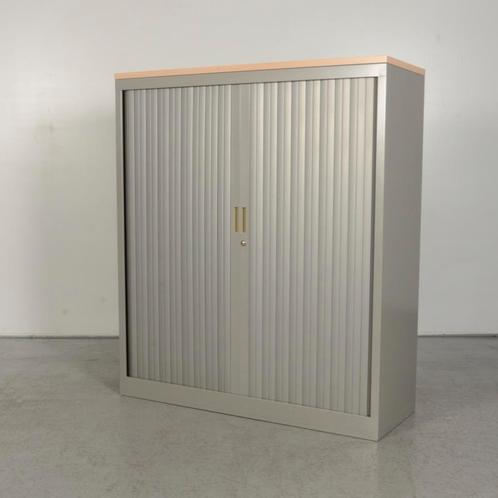 Roldeurkast Officenow - Metallic Grijs - 138 x 120 cm, Huis en Inrichting, Kasten | Roldeurkasten en Archiefkasten, Gebruikt, Ophalen of Verzenden