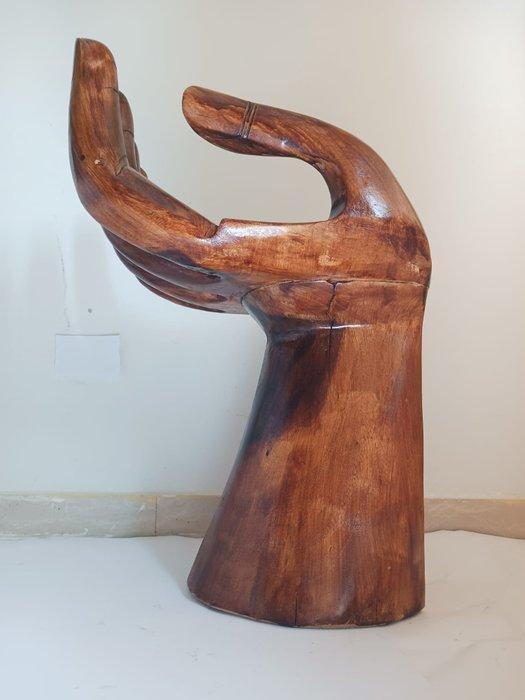 Stoel - Mano - Teak - In de stijl van Pedro Friedeberg, Antiquités & Art, Curiosités & Brocante