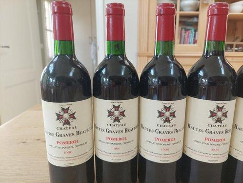 1996 Chateau Hautes Graves Beaulieu - Pomerol - 6 Flessen, Verzamelen, Wijnen