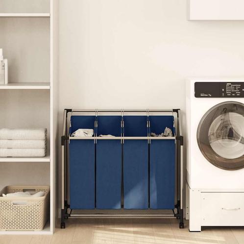 vidaXL Wassorteerder met 4 zakken staal blauw, Huis en Inrichting, Woonaccessoires | Overige, Nieuw, Verzenden