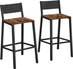 2x barkrukken - met rugleuning - zwart met bruin -, Huis en Inrichting, Barkrukken, Verzenden, Nieuw