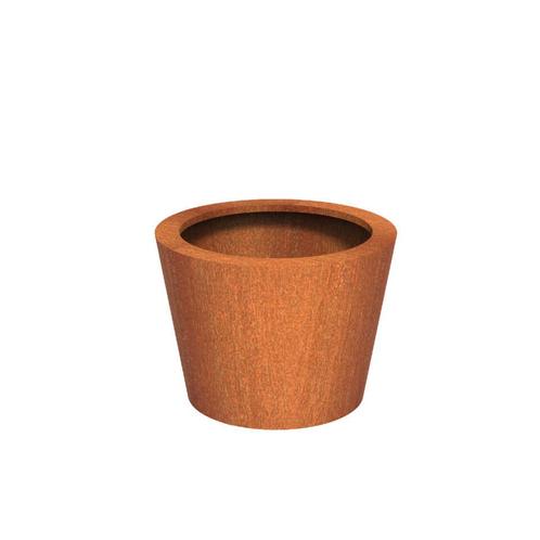 Cortenstaal plantenbak taps Ø80x60cm - Met bodem, Tuin en Terras, Bloembakken en Plantenbakken, 60 cm of meer, 60 tot 100 cm, Tuin
