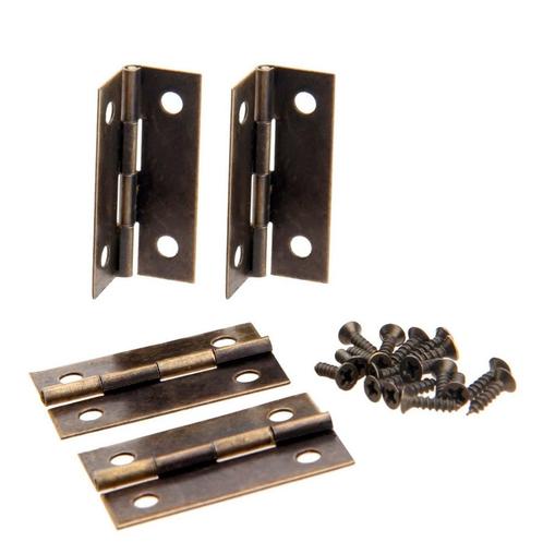Set van 16 bronzen scharniertjes (37x19 mm), Doe-het-zelf en Bouw, Gereedschap | Overige machines, Nieuw, Verzenden
