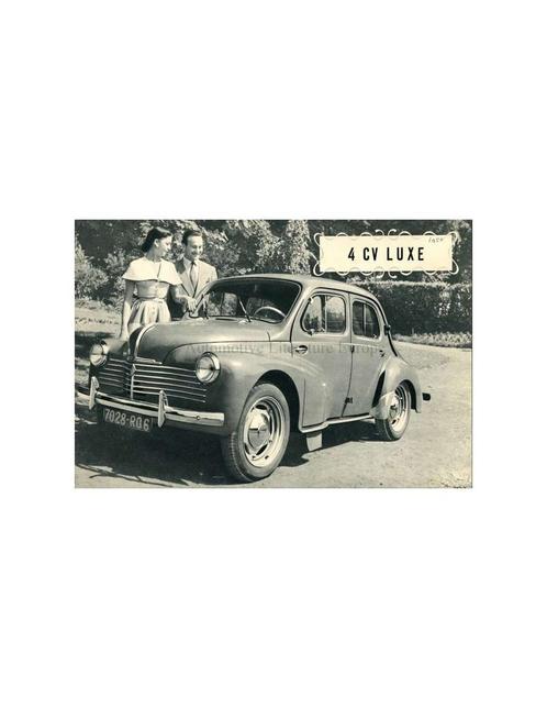 1950 RENAULT 4CV LUXE BROCHURE FRANS, Livres, Autos | Brochures & Magazines, Enlèvement ou Envoi