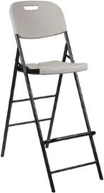 2dekans | Perel Witte hoge klapstoel voor binnen en buiten,, Tuin en Terras, Ophalen of Verzenden, Nieuw