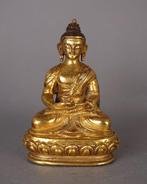 High quality Gilded Buddha seated in Dhyana Mudra - Brons -, Antiek en Kunst