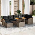 vidaXL 8-delige Loungeset met kussens poly rattan acacia, Tuin en Terras, Tuinsets en Loungesets, Verzenden, Nieuw, Loungeset