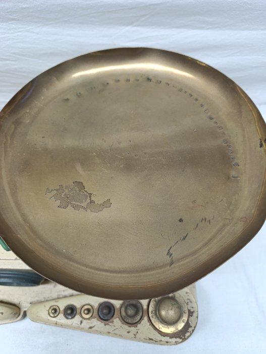 Balance - Laiton, Bois, À deux disques avec poids, Antiquités & Art, Curiosités & Brocante